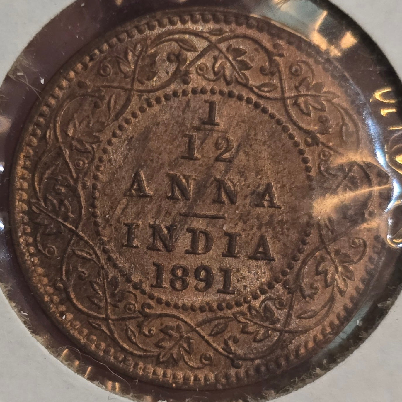 1891(C) 1/12 anna gem UNC