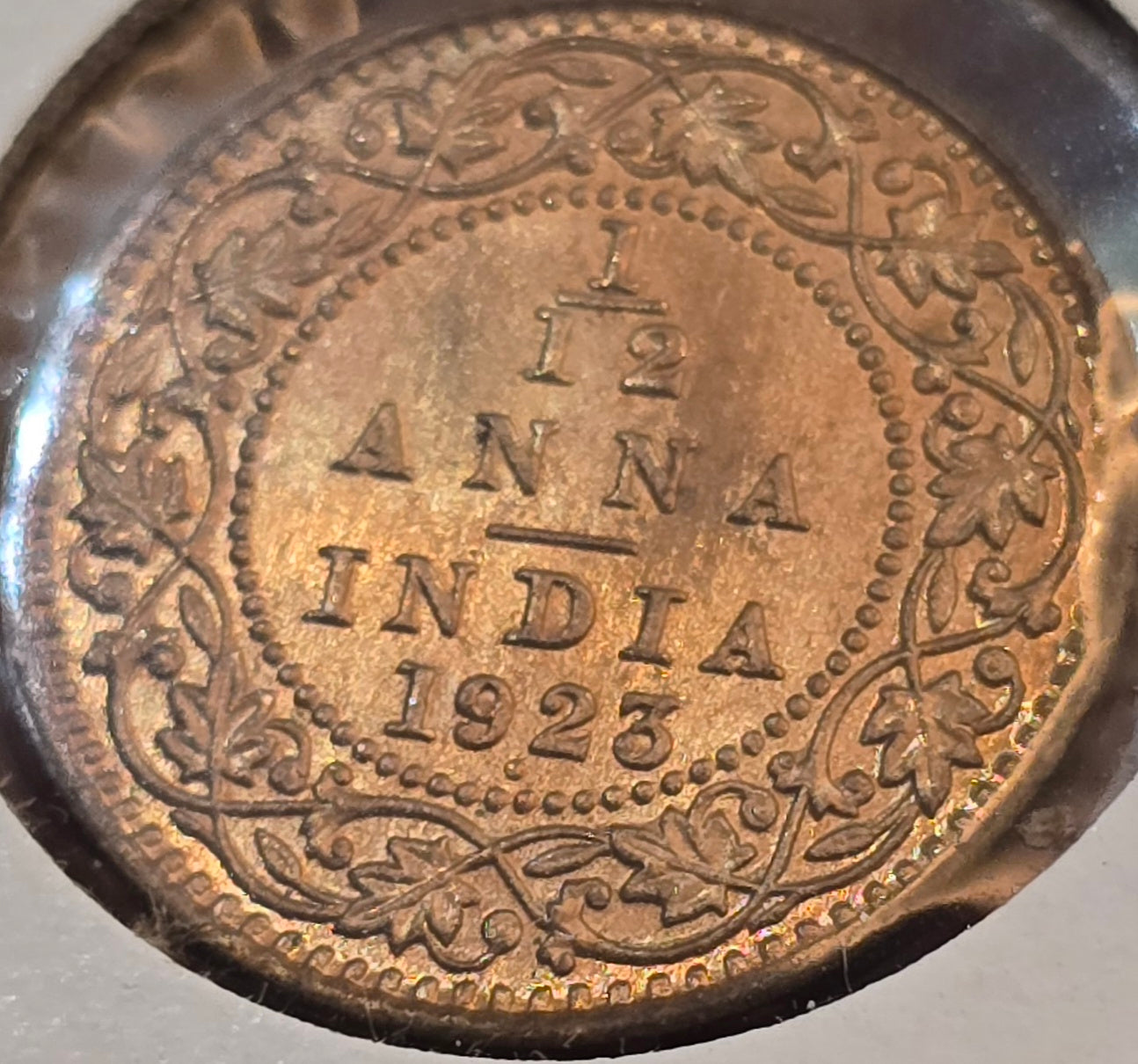1923(B) 1/12 anna gem unc